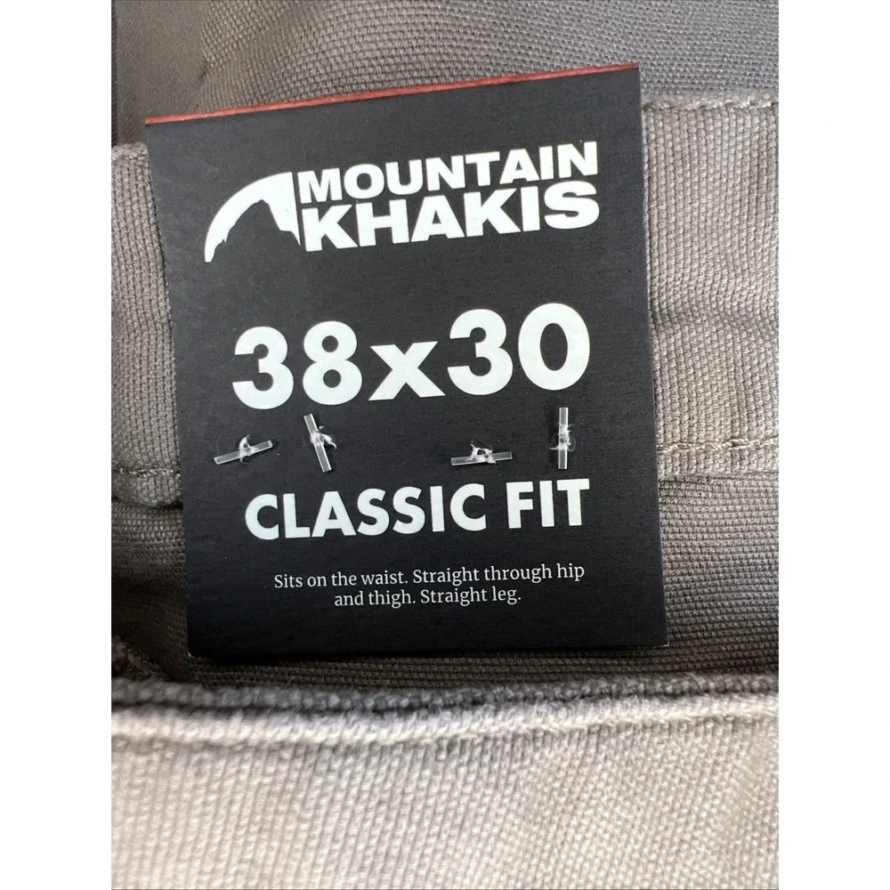 Mountain Khakis Camber Original Pants 38x30 NWT Classic Fit Stretch Brown Canvas